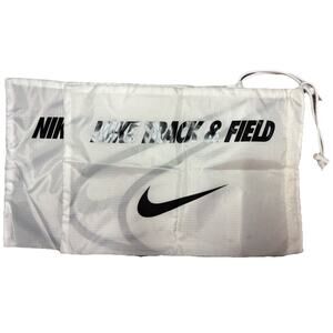 Nike Track & Field Large White Nylon Drawstring Gym Bag Adjustable Strap 18x14